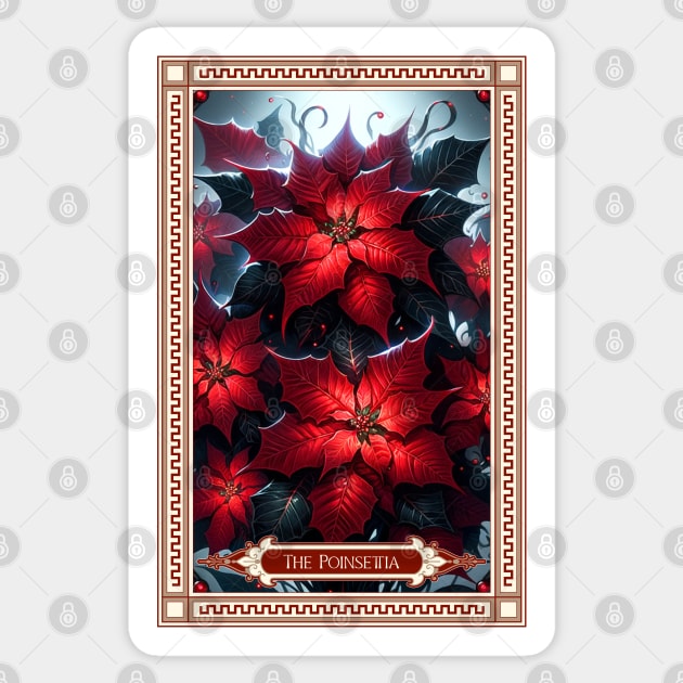 The Poinsettia Tarot Card Sticker by HolidayBug